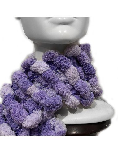 Bufanda Pashmina Pompón tejida a mano cuello Lana abrigo