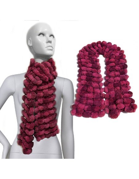 Bufanda Pashmina Pompón tejida a mano cuello Lana abrigo