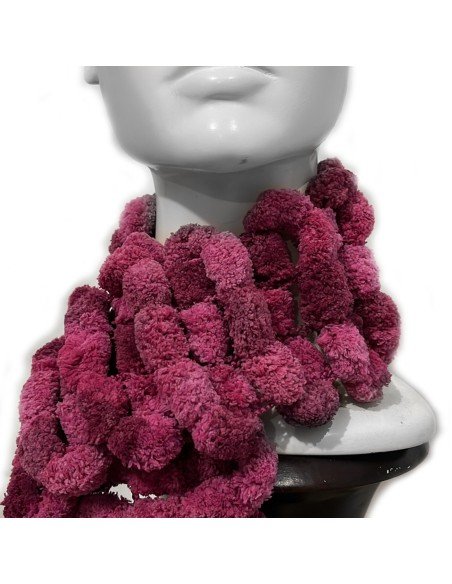 Bufanda Pashmina Pompón tejida a mano cuello Lana abrigo