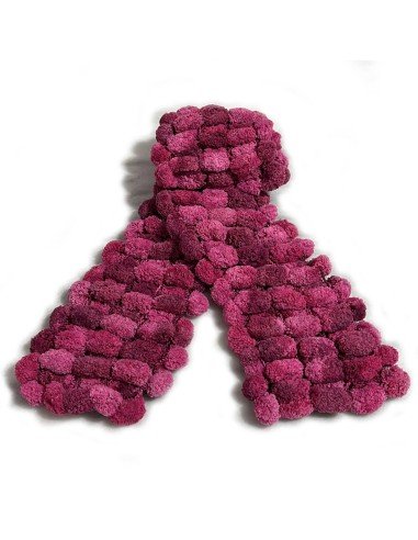 Bufanda Pashmina Pompón tejida a mano cuello Lana abrigo