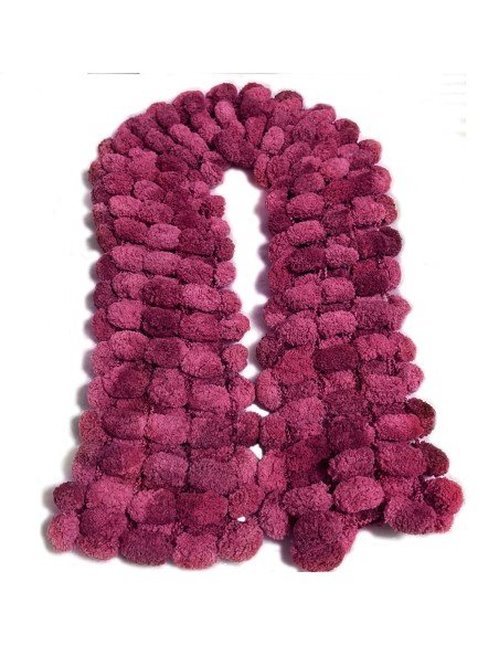 Bufanda Pashmina Pompón tejida a mano cuello Lana abrigo