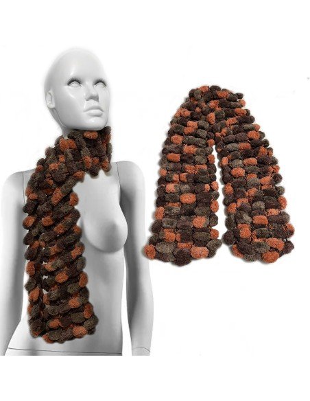Bufanda Pashmina Pompón tejida a mano cuello Lana abrigo