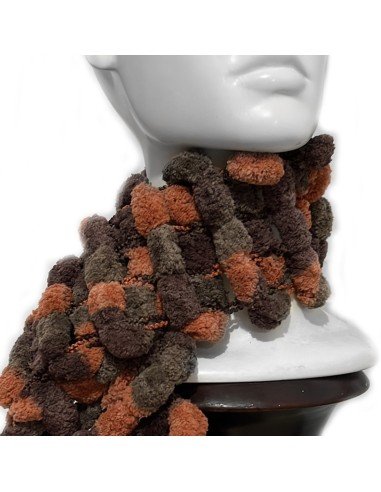 Bufanda Pashmina Pompón tejida a mano cuello Lana abrigo