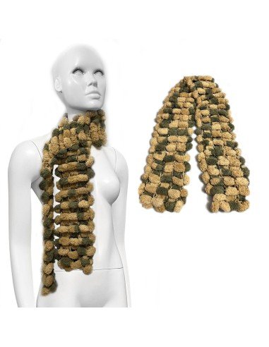 Bufanda Pashmina Pompón tejida a mano cuello Lana abrigo