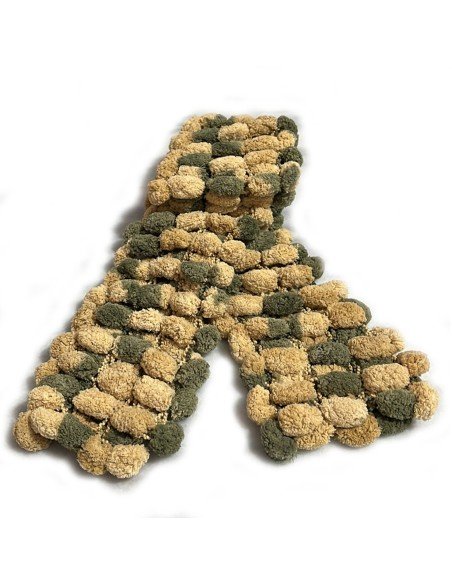 Bufanda Pashmina Pompón tejida a mano cuello Lana abrigo