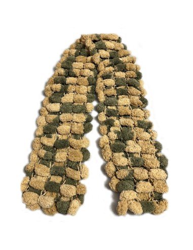 Bufanda Pashmina Pompón tejida a mano cuello Lana abrigo