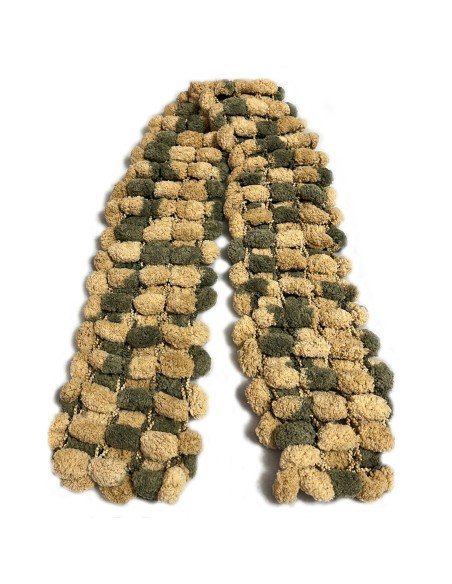 Bufanda Pashmina Pompón tejida a mano cuello Lana abrigo