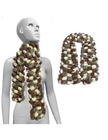 Bufanda Pashmina Pompón tejida a mano cuello Lana abrigo