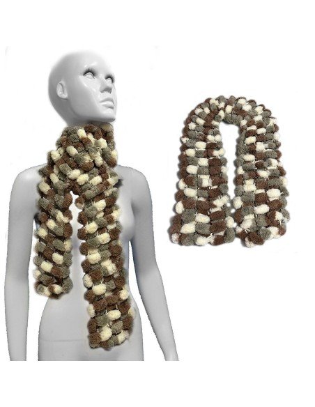 Bufanda Pashmina Pompón tejida a mano cuello Lana abrigo Bufanda Pashmina Pompón tejida a mano cuello Lana abrigo