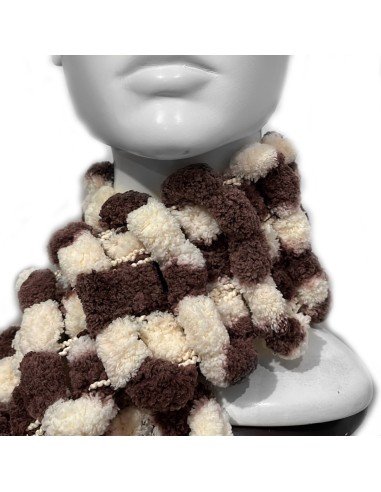 Bufanda Pashmina Pompón tejida a mano cuello Lana abrigo