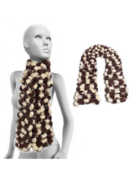 Bufanda Pashmina Pompón tejida a mano cuello Lana abrigo Bufanda Pashmina Pompón tejida a mano cuello Lana abrigo