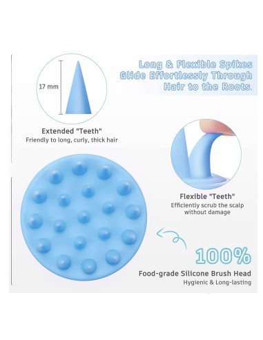 ⭐ Masajeador Capilar Aplica Shampoo Cepillo de masaje cuero cabelludo