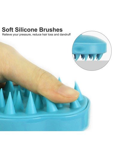 ⭐ Masajeador Capilar Aplica Shampoo Cepillo de masaje cuero cabelludo