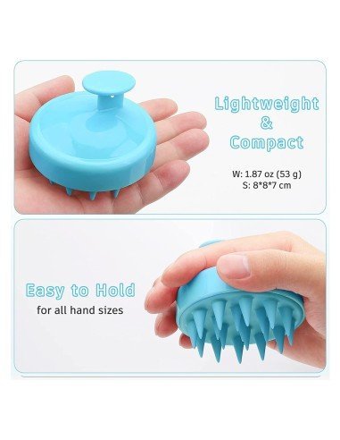 ⭐ Masajeador Capilar Aplica Shampoo Cepillo de masaje cuero cabelludo