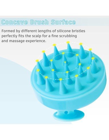 ⭐ Masajeador Capilar Aplica Shampoo Cepillo de masaje cuero cabelludo