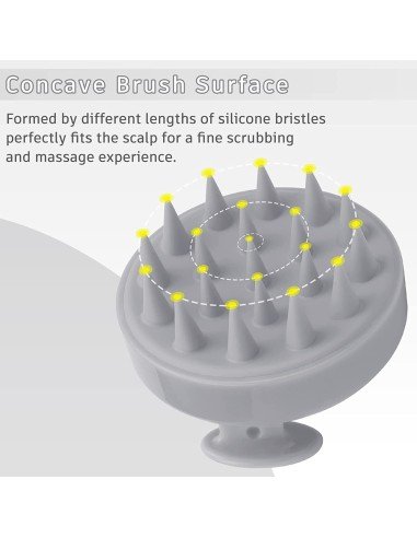 ⭐ Masajeador Capilar Aplica Shampoo Cepillo de masaje cuero cabelludo