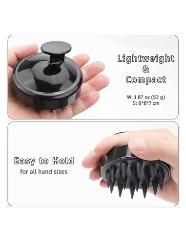 ⭐ Masajeador Capilar Aplica Shampoo Cepillo de masaje cuero cabelludo