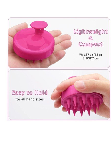 ⭐ Masajeador Capilar Aplica Shampoo Cepillo de masaje cuero cabelludo