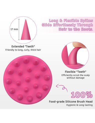 ⭐ Masajeador Capilar Aplica Shampoo Cepillo de masaje cuero cabelludo
