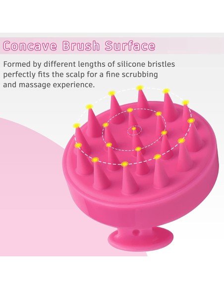 ⭐ Masajeador Capilar Aplica Shampoo Cepillo de masaje cuero cabelludo