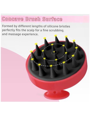 ⭐ Masajeador Capilar Aplica Shampoo Cepillo de masaje cuero cabelludo