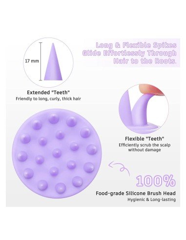⭐ Masajeador Capilar Aplica Shampoo Cepillo de masaje cuero cabelludo