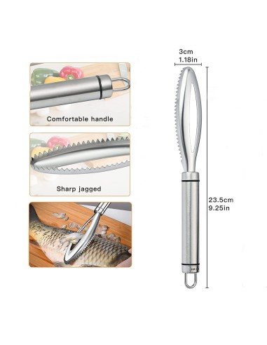 ⭐ Descamador De Pescado Pelador Escamas Acero Inox