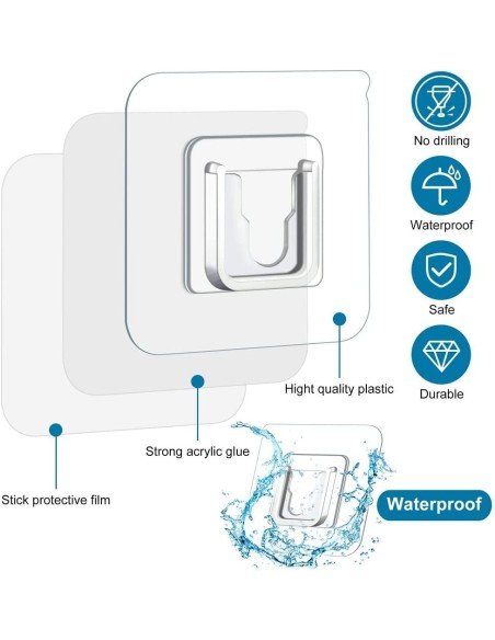 ⭐ Soporte Doble Adhesivo de Pared Multiuso Gancho para Colgar Control TV