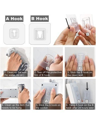 ⭐ Soporte Doble Adhesivo de Pared Multiuso Gancho para Colgar Control TV