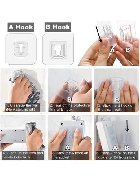 ⭐ Soporte Doble Adhesivo de Pared Multiuso Gancho para Colgar Control TV