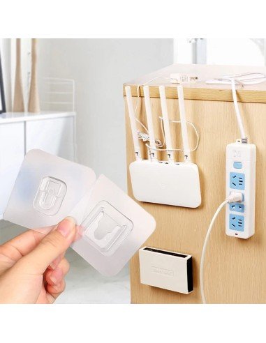 ⭐ Soporte Doble Adhesivo de Pared Multiuso Gancho para Colgar Control TV