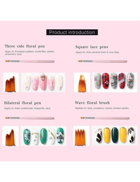 ⭐ Setx8 Pinceles Pétalos Flores Pintura Acrílica Acuarela Artes Nail Art ⭐ Setx8 Pinceles Pétalos Flores Pintura Acrílica Acuarela Artes Nail Art