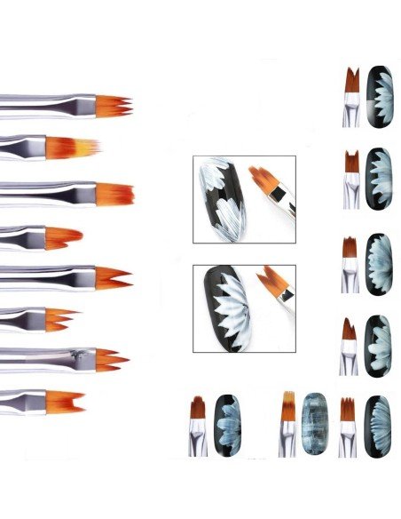 ⭐ Setx8 Pinceles Pétalos Flores Pintura Acrílica Acuarela Artes Nail Art ⭐ Setx8 Pinceles Pétalos Flores Pintura Acrílica Acuarela Artes Nail Art