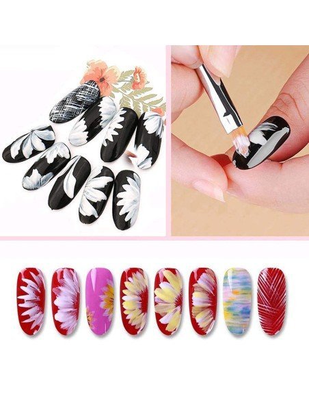 ⭐ Setx8 Pinceles Pétalos Flores Pintura Acrílica Acuarela Artes Nail Art ⭐ Setx8 Pinceles Pétalos Flores Pintura Acrílica Acuarela Artes Nail Art