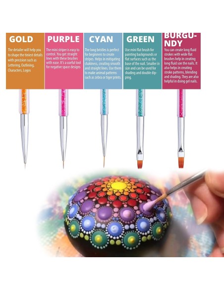 ⭐ Set x6 Pinceles Rainbow Brush Arco Iris Arte Escolar