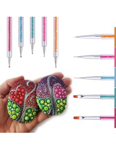 ⭐ Set x6 Pinceles Rainbow Brush Arco Iris Arte Escolar