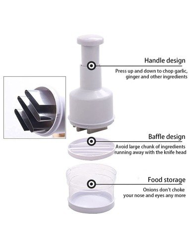 ⭐ Picadora Manual Cortador de Cebolla Ajo Jengibre