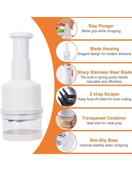 ⭐ Picadora Manual Cortador de Cebolla Ajo Jengibre