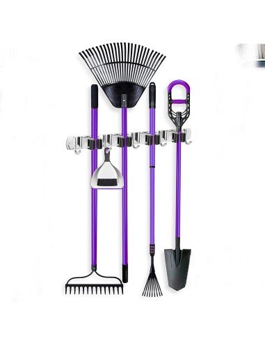 ⭐ Soporte Organizador Escobas Acero Inoxidable Multiusos