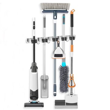 ⭐ Soporte Organizador Escobas Acero Inoxidable Multiusos