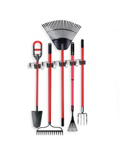 ⭐ Soporte Organizador Escobas Acero Inoxidable Multiusos 2