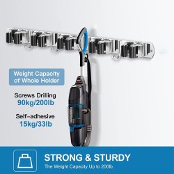 ⭐ Soporte Organizador Escobas Acero Inoxidable Multiusos