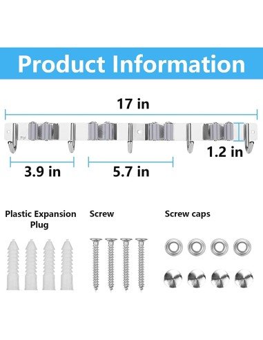 ⭐ Soporte Organizador Escobas Acero Inoxidable Multiusos