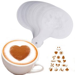 Kit Arte Latte Espolvoreador con Lápiz y Moldes Plantillas decoración Capuccino Café
