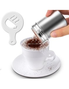 Kit Arte Latte Espolvoreador con Lápiz y Moldes Plantillas decoración Capuccino Café 2
