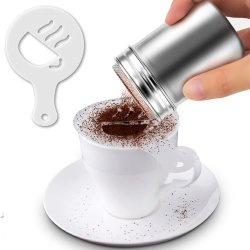 Kit Arte Latte Espolvoreador con Lápiz y Moldes Plantillas decoración Capuccino Café