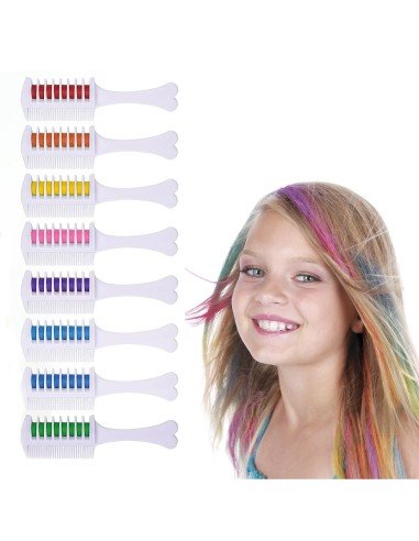 ⭐ Set x6 Peine De Tiza Para Cabello Tinte Temporal Brillante