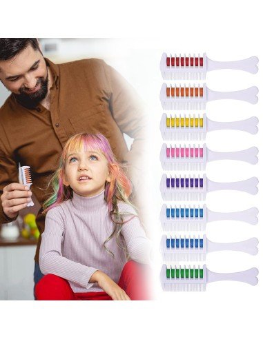 ⭐ Set x6 Peine De Tiza Para Cabello Tinte Temporal Brillante