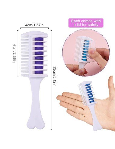 ⭐ Set x6 Peine De Tiza Para Cabello Tinte Temporal Brillante