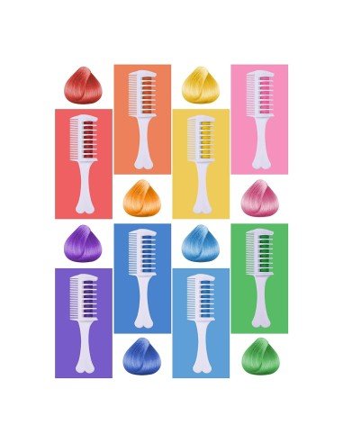 ⭐ Set x6 Peine De Tiza Para Cabello Tinte Temporal Brillante